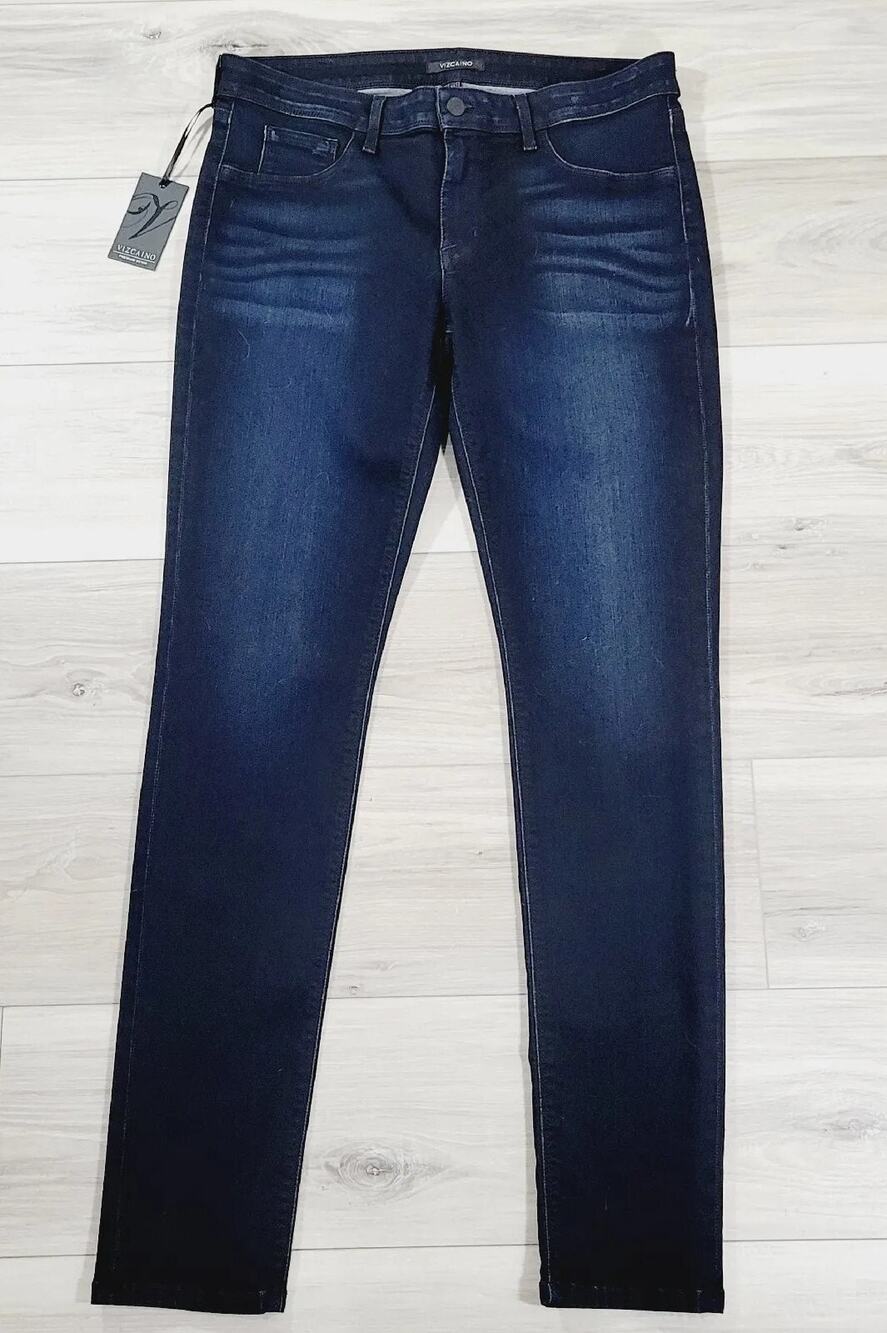 Vizcaino Jeans Women's 31 Figueroa Black Skinny Mid-Rise Size Dark Wash Denim